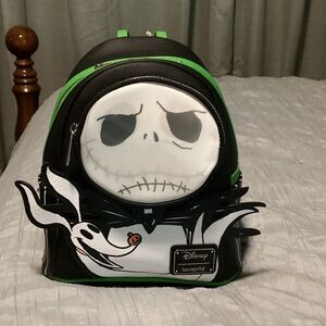 Loungefly Black and Green Skeleton Backpack